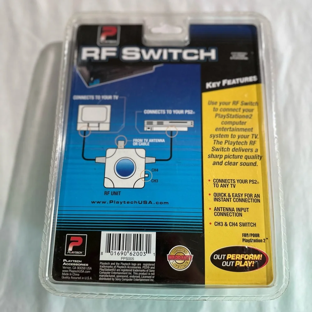 PLAYTECH RF SWITCH PS2 ALSO COMPATIBLE W PSONE &PLAYSTATION